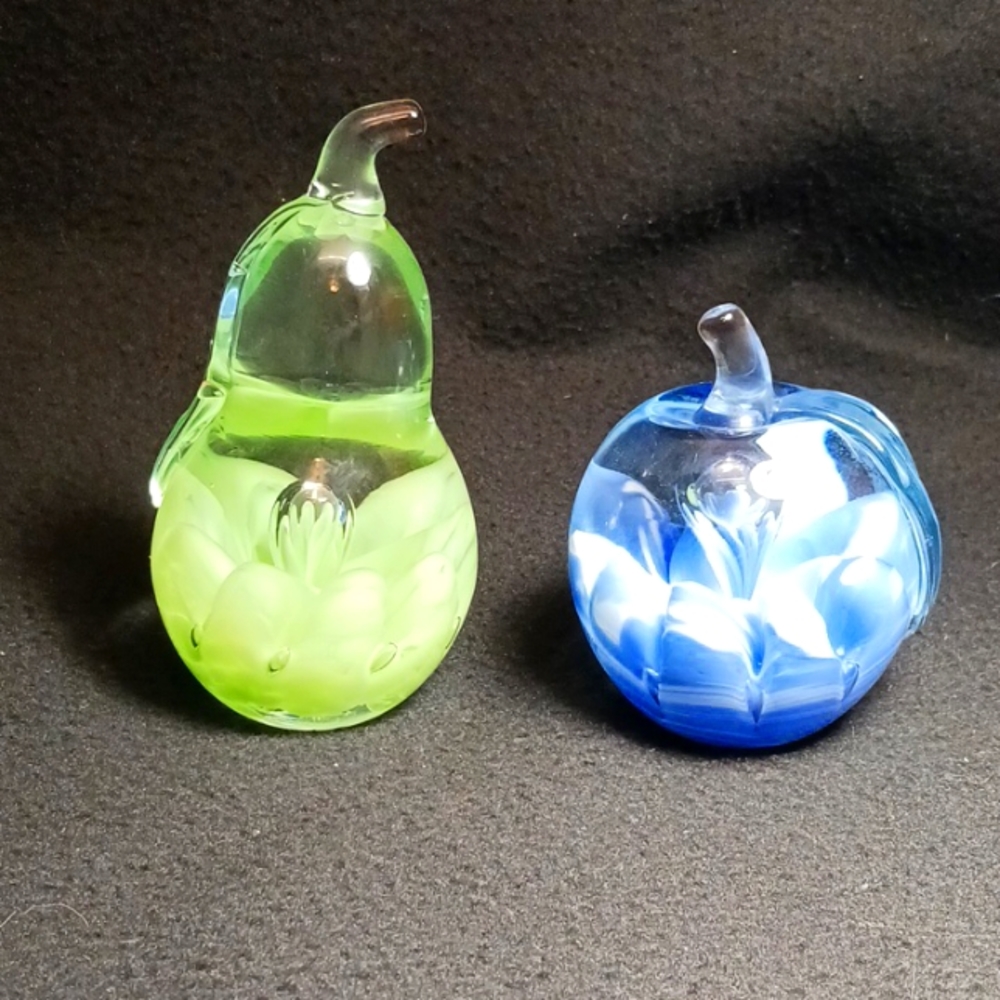St Clair Vintage Glass Paperweights (2)